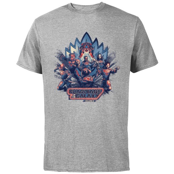 Marvel Guardians of the Galaxy Volume 3 Team Action Bowie - Short Sleeve Cotton T-Shirt for Adults - Customized-Athletic Heather