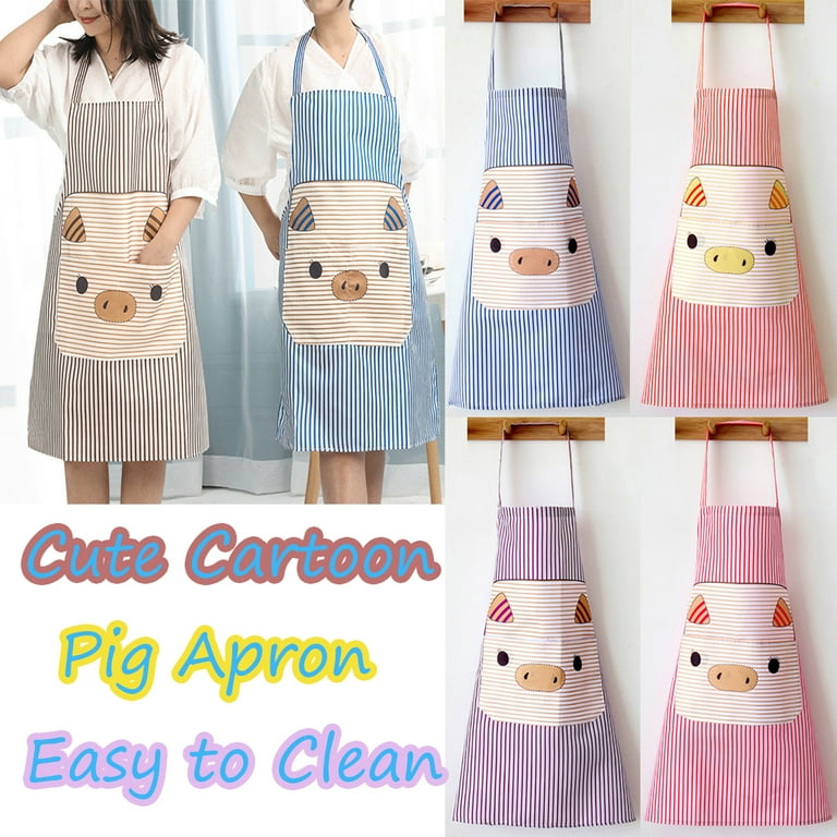 Dream Lifestyle Cute Pigs Apron with Front Pocket Cartoon Pig