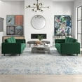 thumbnail image 3 of Tahir Mid-Century Pillow Back Velvet Sofa Set in Green, 3 of 9