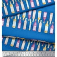 thumbnail image 3 of Soimoi Blue polyester Crepe Fabric Bottle Bar Print Fabric by the Yard 52 Inch Wide, 3 of 5