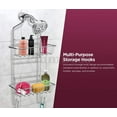 thumbnail image 3 of Shower Caddy Over Shower Head Basket Shelf with Hooks for Hanging Sponge and Razor,Shampoo Holder Organizer Stainless Steel Chrome, 3 of 3