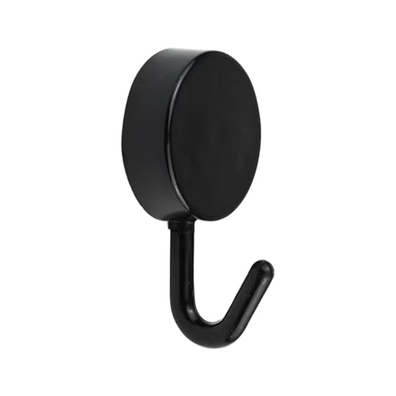 1PC No Drill Self Adhesive Wall Hooks, Cute Round Colorful Waterproof Sticky Hooks, Heavy Duty No Damage Stick On Hooks for Bathroom, Door, Kitchen, Key & Towel Hanging,Black