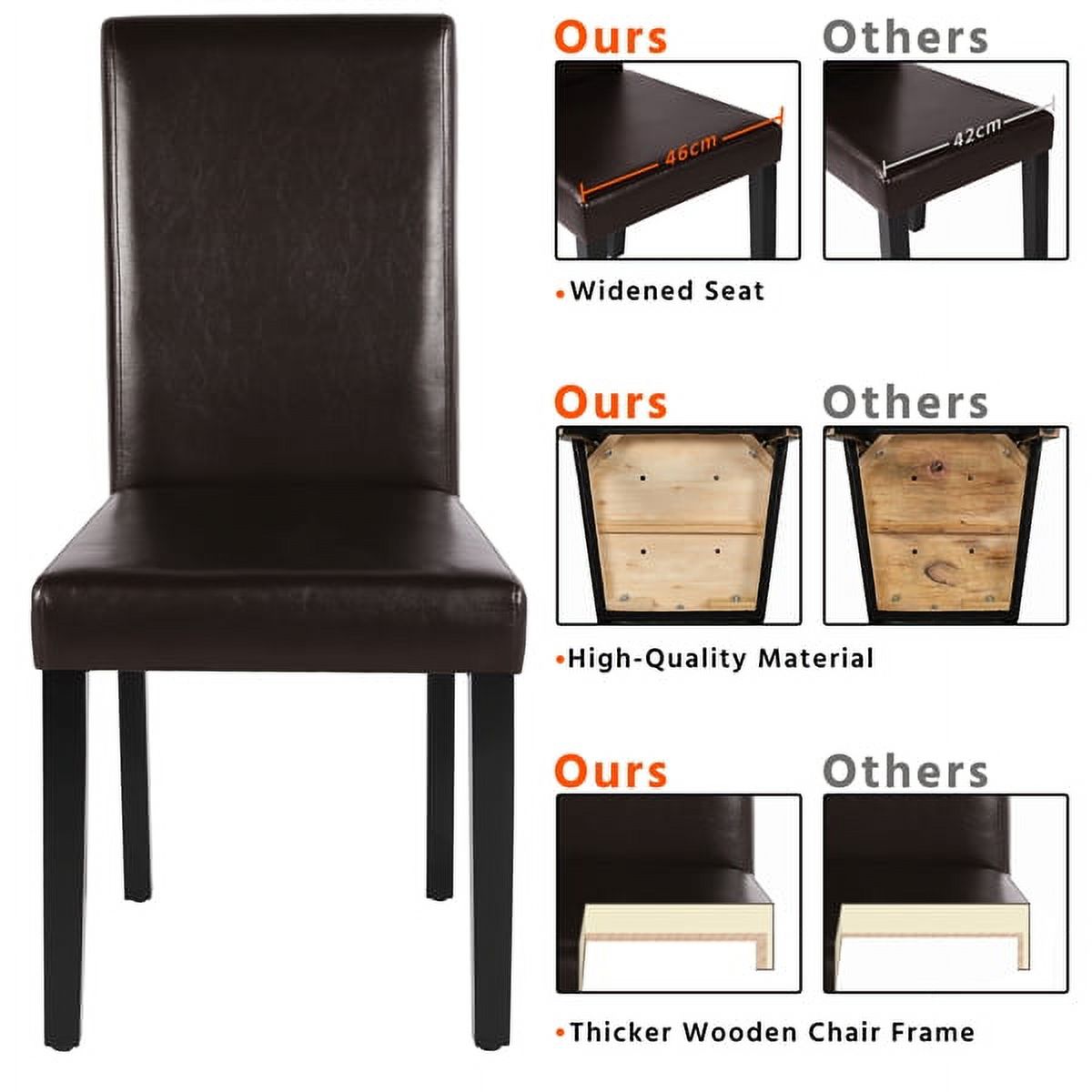 Alden Design Padded Dining Chairs, Set of 4, Brown photo 7
