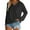 Black, variant on Women's Loose Fit V Neck Long Sleeve Top with Pockets Comfortable Casual Blouse for Fall Winter Everyday Wear