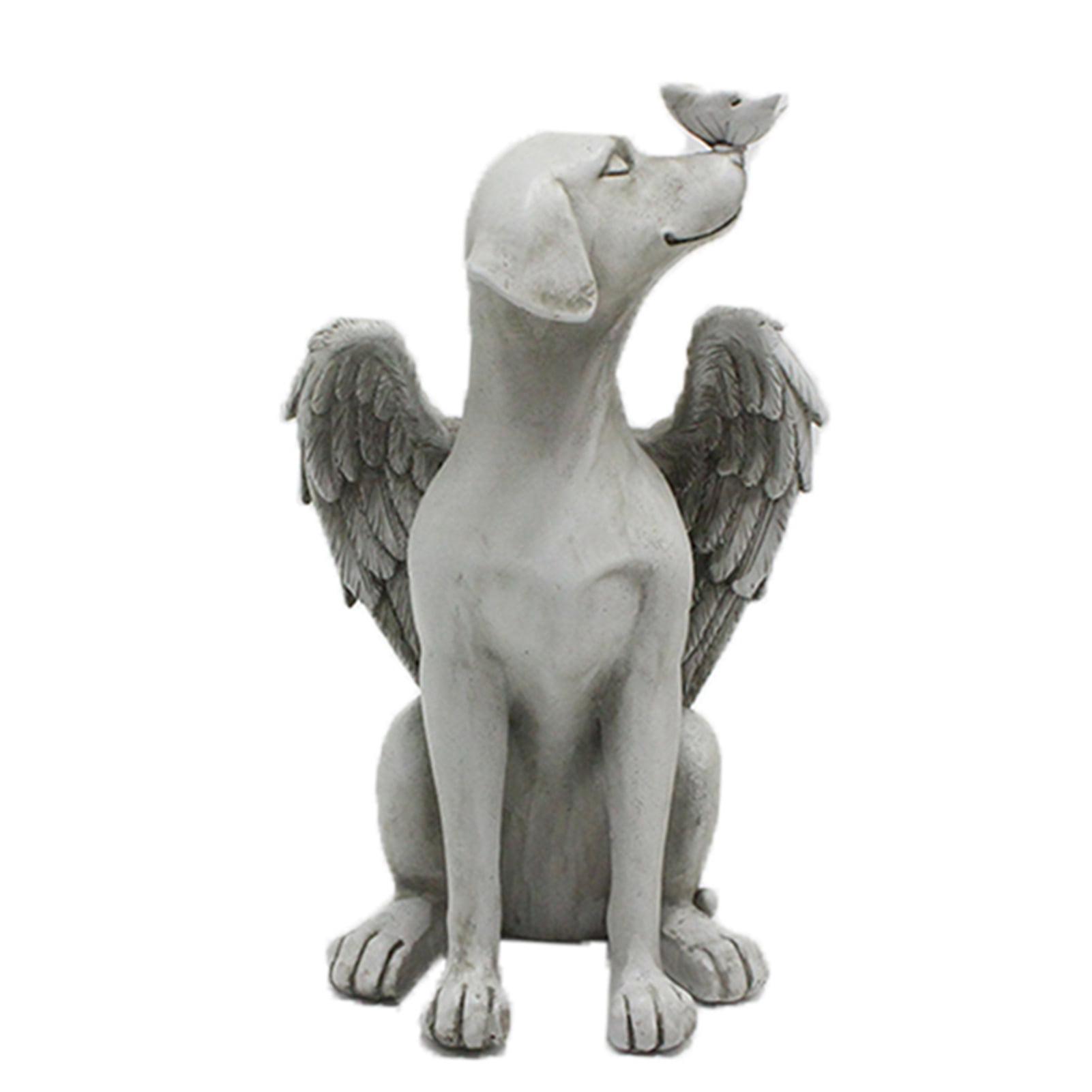 Angel Dog Statue Super Cute With, Dog Memorial Garden Ornament