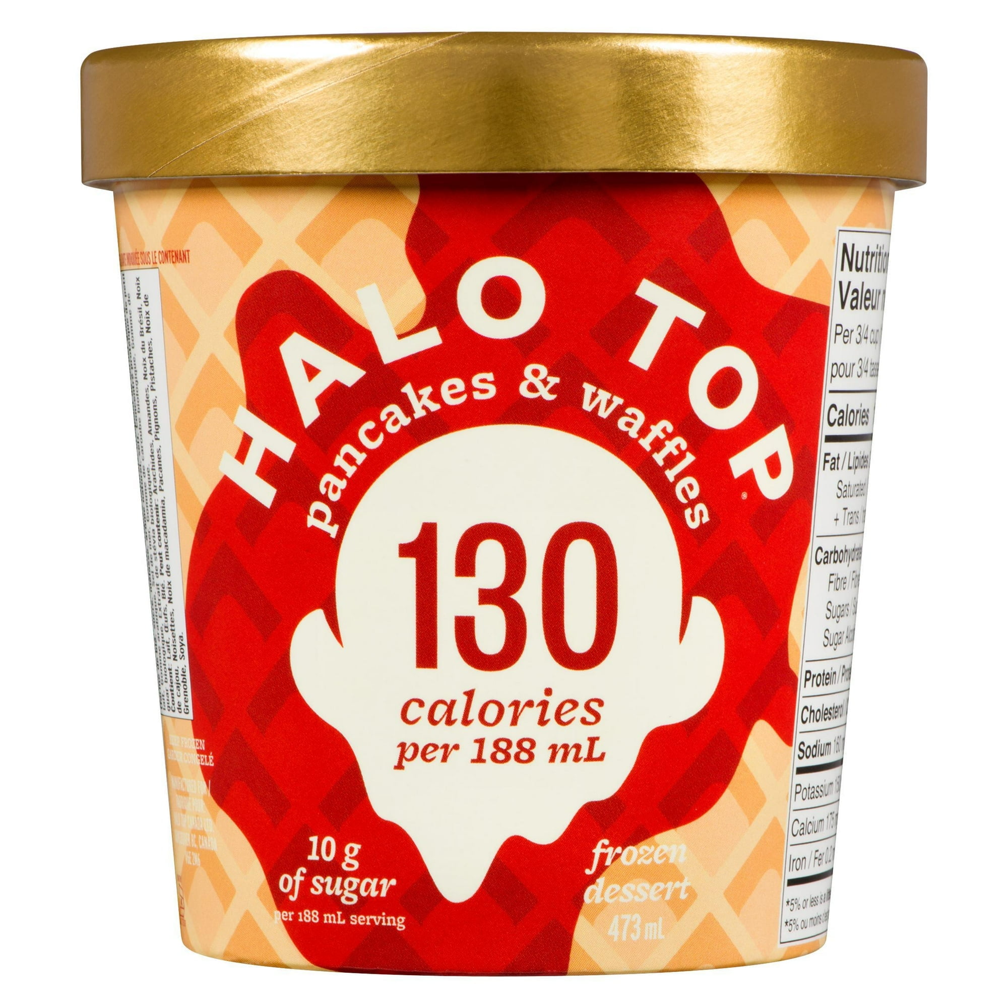Dessert glacé Halo Top crêpes et gaufres