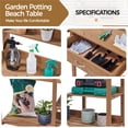 thumbnail image 4 of Topeakmart Potting Bench Table with Removable Sink Drawer Shelves for Outdoor, Brown, 4 of 8