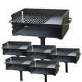 thumbnail image 1 of Pilot Rock CBP-135 Park Style Outdoor BBQ Charcoal Grill with Swivel, 6 Pack, 1 of 9