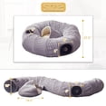 thumbnail image 3 of Cama túnel para gatos WINDRACING Donut con cojín lavable gris, 3 of 6