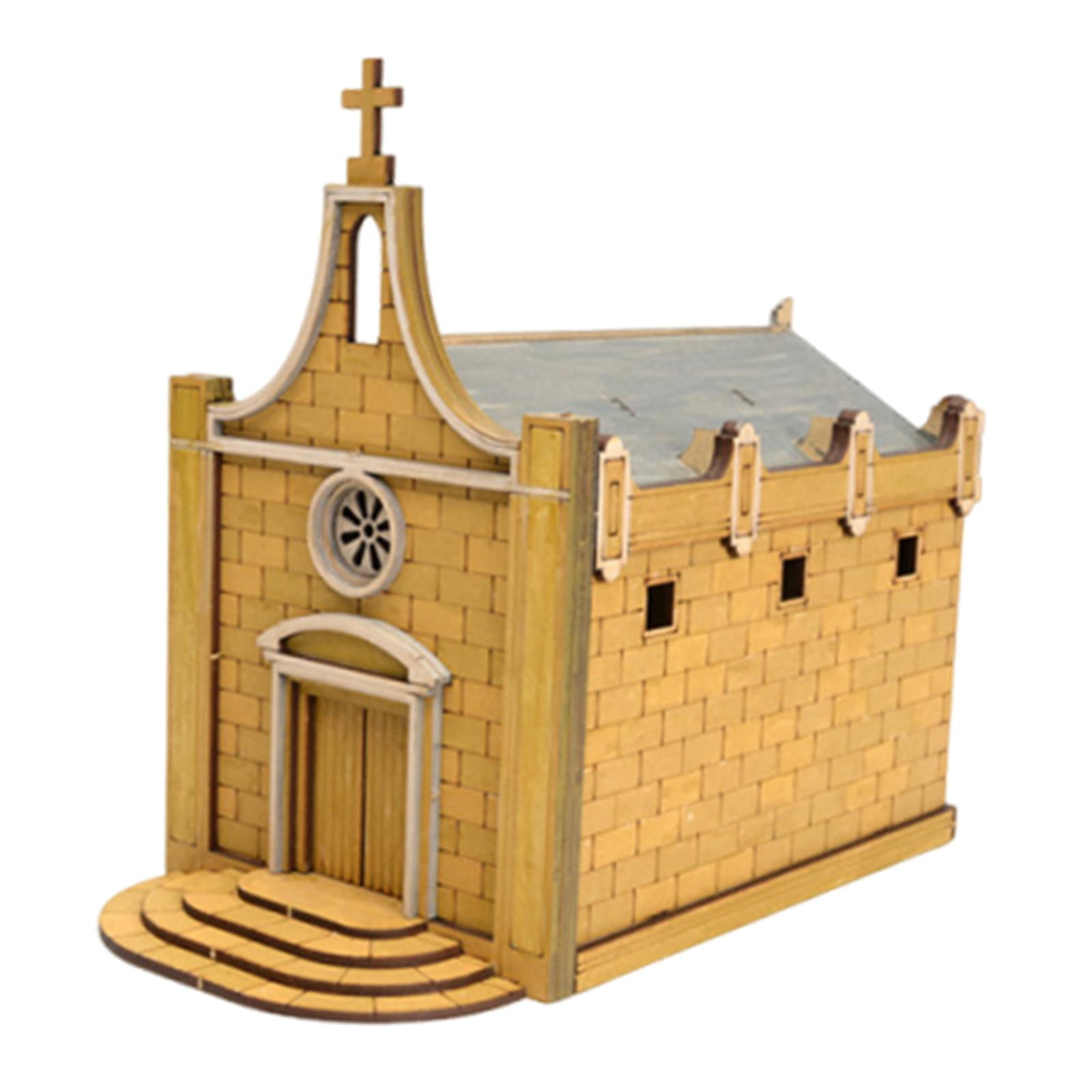Architecture Model House Building Kit Wood Construction for Model Enthusiasts DIY Micro Landscape Display