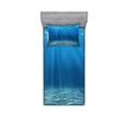 thumbnail image 2 of Ambesonne Ocean Fitted Sheet & Pillow Sham Set, Underwater Wilderness, Queen, Blue Turquoise, 2 of 3
