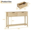 thumbnail image 3 of BeesClover Fluted Entryway Table with 2 Drawers, Console Table for Entryway, Wooden Sofa Table for Living Room, Foyer, 3 of 8