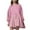 Pink, variant on Girls Pleated Sweatshirt Dresses Kids Fashion Long Sleeve Crew Neck Loose Mini Dress 5-14 Years