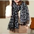 thumbnail image 2 of Black And Grey Leopard Scarf, 2 of 5