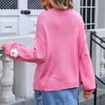 thumbnail image 4 of Nmnitkp Sweaters for Women Soft and Comfortable Women Long Sleeve Large Round-Neck Button Down Sweater Casual Ribbed Loose Knit Sweater Casual Relaxed Fit Pullover Jumper, 4 of 8