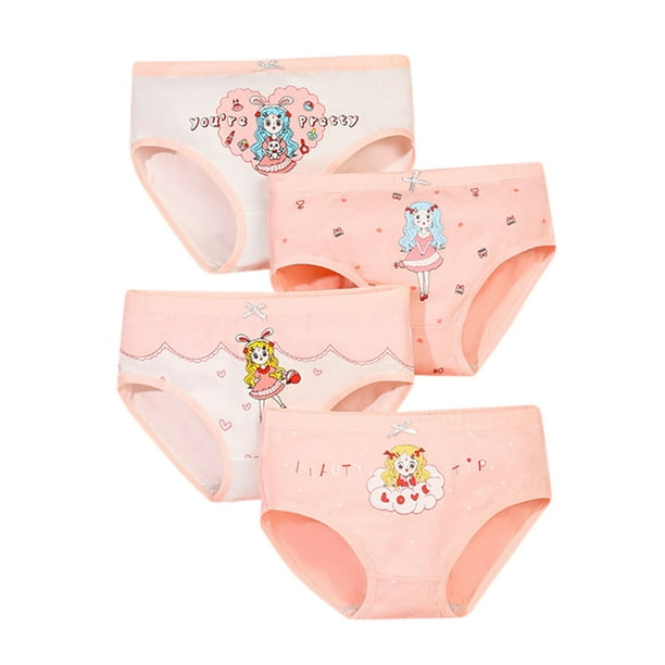Ketyyh-chn99 Girls' Cotton Briefs Cotton Brief Underwear Girls Underwear  Panties Briefs for Girls Teen (4 Pack) Pink,4-5 Years 
