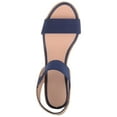 thumbnail image 6 of ABSOLUTE FOOTWEAR Womens Wedged Elasticated Strap Woven Contrast Colour Sandals - Navy - US 8, 6 of 7