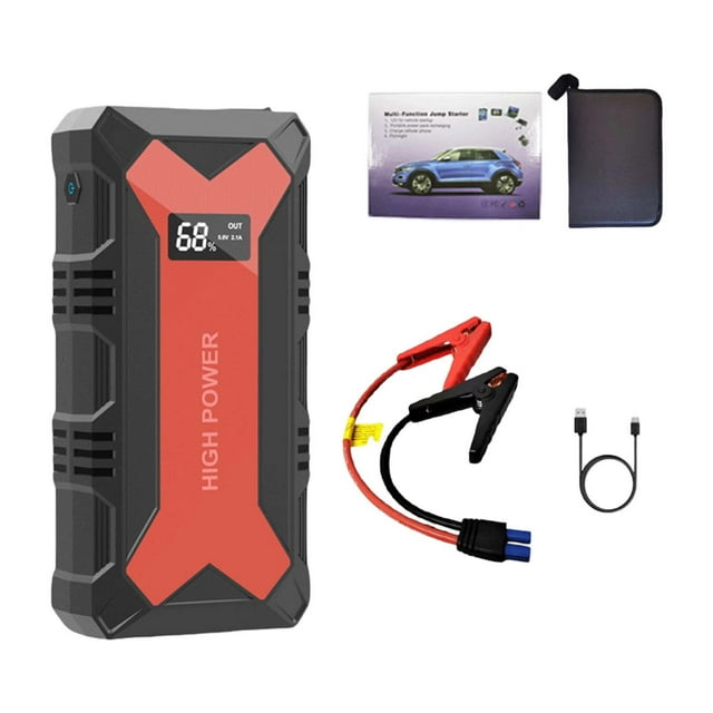 Binmer Portable Car START Emergency Booster Car Emergency Mobile RV Power RV Battery Charger 12V RV Battery For 3L Gasoline Car START Power Bank