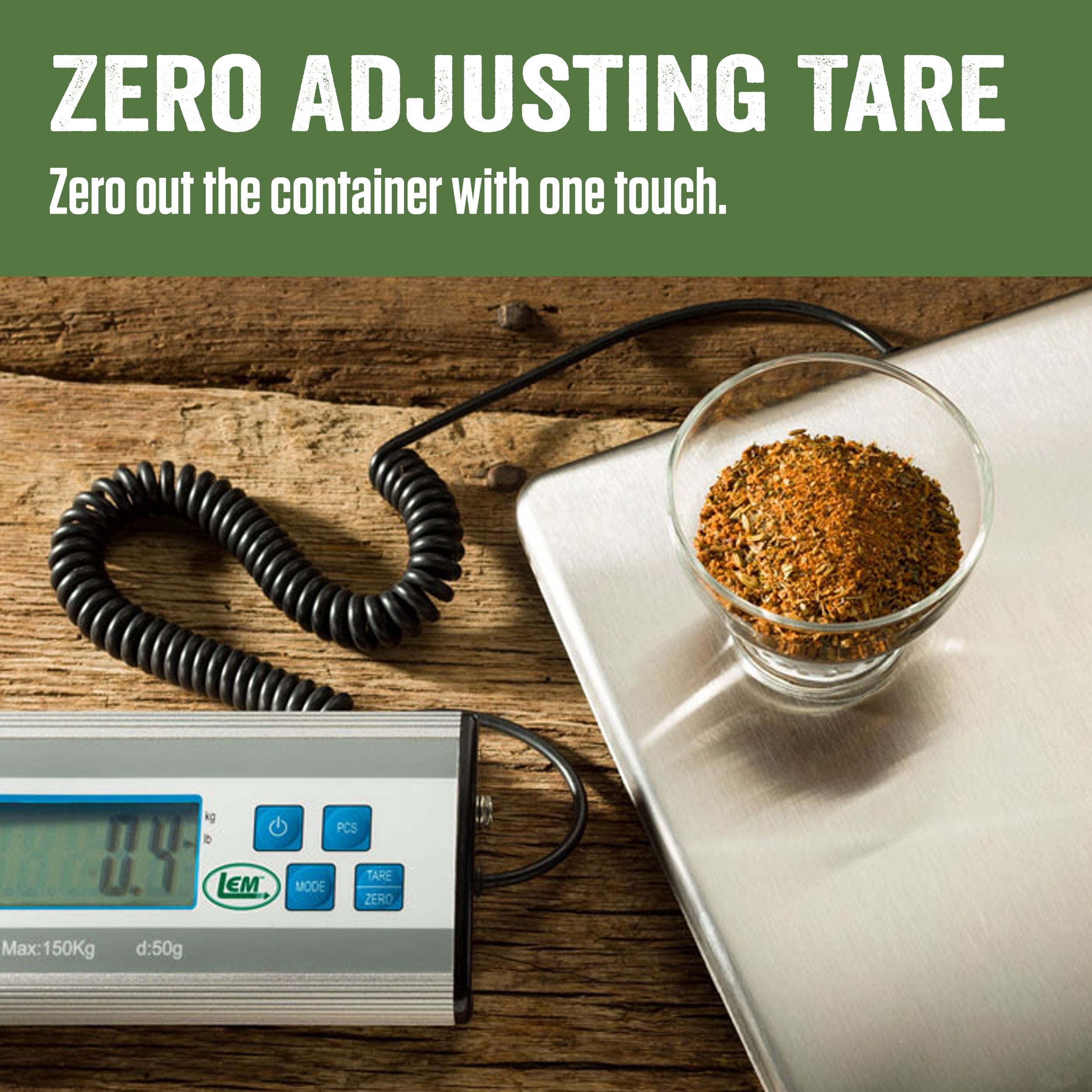 LEM Products 330 lb Stainless Steel Digital Scale with LCD Display