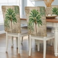 4 Pack Green Palm Tree Chair Back Covers Rustic Summer Tropical ...