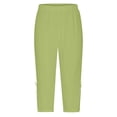 thumbnail image 3 of Audhol Capri Leggings for Women, Leggings for Women Summer High Waist Pant Knee Length Slim Fit Yoga Cropped Trouser Yoga Pants Green L, 3 of 6