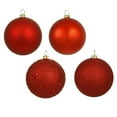 thumbnail image 1 of 6 in. Red 4 Finish Ball Assorted Color Drilled Christmas Ornament Ball - 4 per Bag, 1 of 1