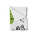 thumbnail image 2 of Family Soft Flannel Fleece Blanket, We Are Family Words on a Green Speech Bubble with Family Shoes Sketch, Cozy Plush for Indoor and Outdoor Use, 50" x 70", Apple Green Black White, by Ambesonne, 2 of 5