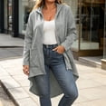 thumbnail image 4 of Luvrsol Zip Up Hoodies Women Drawstring Hood Zip Long Jacket Casual Top with Side Deep Pockets S-2XL, 4 of 7