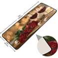thumbnail image 2 of SKYSONIC 2'X6' Valentine Rose Wine Runner Rug with Rubber Backing, Romantic Dinner Non Slip Entryway Rug Runner Washable Soft Area Rug Carpet for Hallway Bedroom Kitchen Decor, 2 of 6
