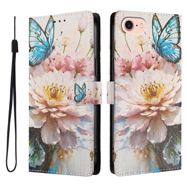 FOXDOCK Funda Tipo Cartera para iPhone 6/7/8 con Soporte y Correa – Diseño de Patrones Lindos