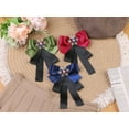 thumbnail image 5 of DARING DIVA Women's Christmas Snowflakes Rhinestone Ribbon Big Bow Tie Blue Blck, 5 of 5