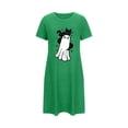thumbnail image 2 of Sakmal Halloween Moo Moo Nightgown for Women Short Cute Green Nightwear Black Cat Print Short Sleeve Nightgowns for Women, 2 of 5