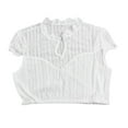 thumbnail image 5 of Razzly Women's Fashion T Shirt Elegant Lace Hollow Out Design Oktoberfest Stylish Casual Blouse Top Stretch Shirt Short Sleeve Athletic Top Womens Short Sleeve Tops Loose Fit Tees Tops for(White,S), 5 of 5