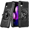 thumbnail image 2 of Compatible for TCL A3 Case / TCL A30 Case / TCL ION Z Case w/Tempered Glass Screen Protector [Military Grade] Ring Car Mount Kickstand Shockproof Hard Phone Case - Black, 2 of 7
