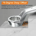 thumbnail image 3 of Uxcell Combination Wrench Offset 15mm 75-Degree 12-Point Box End and 15° Angled Open End Metric CR-V Steel Nickel Plated Multi-function Spanners for Mechanics DIY Enthusiasts, 3 of 6