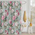 thumbnail image 3 of Shower Curtain Vintage Floral Leaf Shower Curtains for Bathroom Decor, Waterproof Polyester Shower Curtain Set with Hooks, Standard Size 72" x 72" Watercolor Spring Flower, 3 of 9