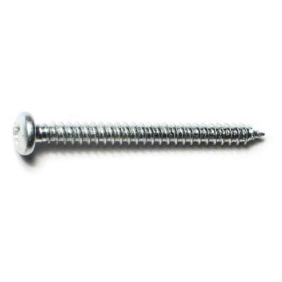 #4 x 1-1/4" Zinc Plated Steel Phillips Pan Head Sheet Metal Screws (100 pcs.)