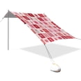 thumbnail image 3 of Portable Beach Tent Sun Shelter With Ground Pegs Water And Wind Resistant Sun Shade Canopy Angle Adjustable Grid Of Squares, 3 of 7