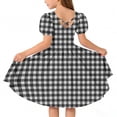thumbnail image 6 of QSXADF Girls' Summer Casual Dress Sundress Children's Round Neck Sleeve Short Sleeved Dress Classic Back Girl Summer Dress Summer Outfits, 6 of 7