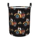 thumbnail image 1 of Balery Cartoon Tractor Cesta de ropa redonda con asas, impermeable, independiente, para ropa, juguetes, dormitorio y familia-Medium, 1 of 6