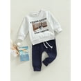 thumbnail image 4 of Infant Baby Boys Autumn Clothes Set 6M 12M 18M 24M 3Y Long Sleeve Bull Head/Cow/Fence Print Sweatshirt Top Sweatpants Outfits, 4 of 10