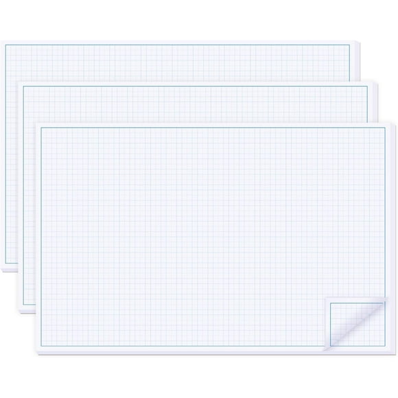 3 Pads 11X17 Inch Graph Paper, Large Grid Paper, Two Side Drafting Paper, Architect Graph Paper, Blueprint Paper(4 Squares Per Inch, 50 Sheets Each Pad)