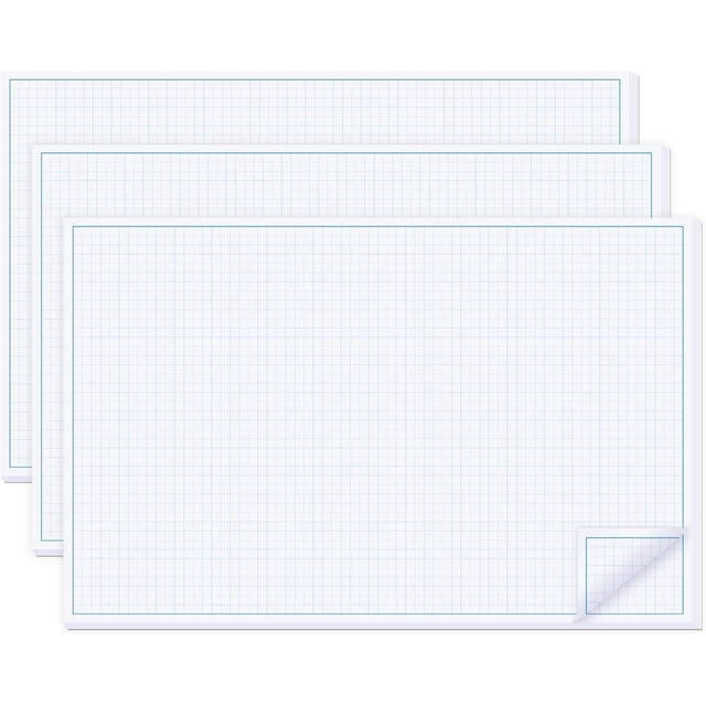 3 Pads 11X17 Inch Graph Paper, Large Grid Paper, Two Side Drafting Paper, Architect Graph Paper, Blueprint Paper(4 Squares Per Inch, 50 Sheets Each Pad)
