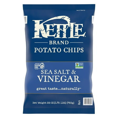 Kettle Brand Sea Salt and Vinegar Potato Chips, 28 Ounce
