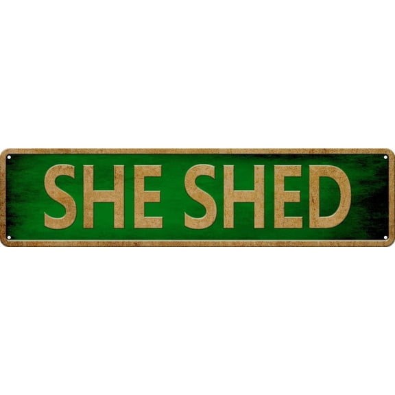 Vintage She Shed Tin Sign Decor Home Garden Patio Wall Decoration Woman Cave Metal Signs 4x16 Inch