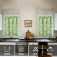 thumbnail image 4 of 3 PCS Frog Print Kitchen Curtains Set - Green Frog Cartoon with Mushroom Flower Pattern, Semi-Sheer Farmhouse Tier Curtains & Valance for Small Windows, 4 of 5