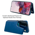 thumbnail image 4 of Leather Flip Wallet Case Card Holder Phone Back Cover for Samsung Galaxy S21 Ultra (Blue), 4 of 7
