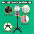 thumbnail image 4 of 15” Gumball Machine with Stand and Coin Bank - Bubble Gum Machine Candy Dispenser with Glass Globe and Metal Base - Vintage Style Gum Ball Vending Dispenser by Great Northern Popcorn (Pink), 4 of 12