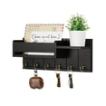thumbnail image 1 of Organizador de llaves de madera con 6 ganchos, estante abierto, rústico, para pared, multiusos, para entrada, oficina, hogar, decorativo., 1 of 8