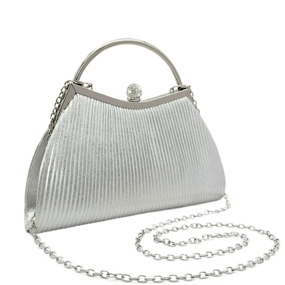 Yokua Evening Bag Lady Purse Wedding Clutches Cocktail Prom Handbag Silver/Black
